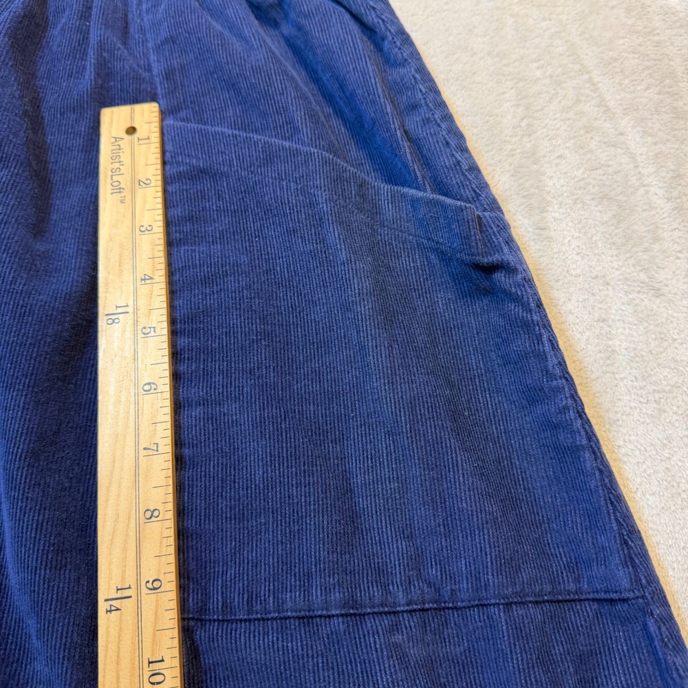 Vintage Navy Blue Corduroy Midi Skirt A-Line DRing Belt Pockets Plus Size 18 USA - Picture 3 of 8